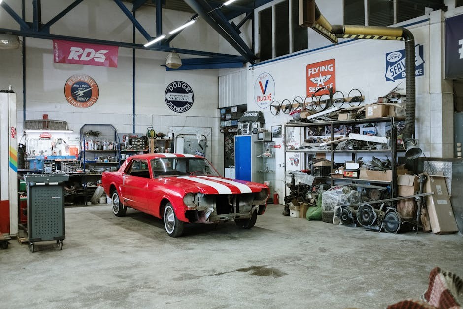 Reštaurácia vintage automobilu v dielni